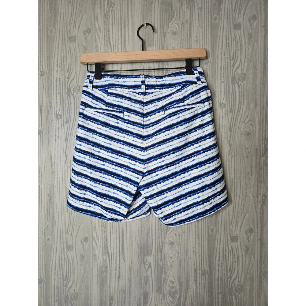Spanx Swim Shorts Women XS Blue White Striped Board Shorts Beach Resort Coastal